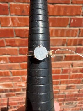 Sterling Silver Ring with Carved Angelite Stone